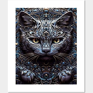 Cute Cat Mandala, Animals Posters and Art